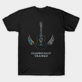 Classically Trained Classical Acoustic Guitar Outline Wings T-Shirt